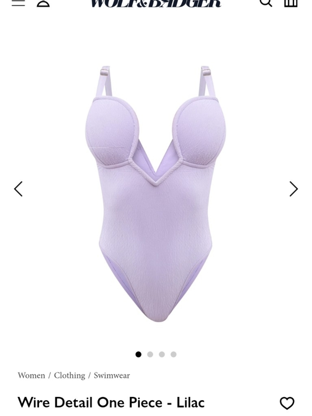 L'Animal Lilac Wire Detail One Piece Swimsuit
